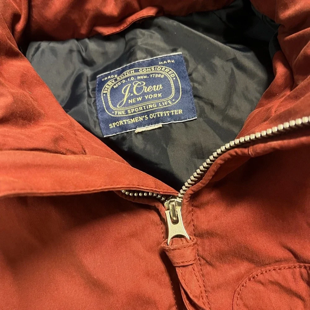 J. Crew Jacket Mens M Red Canvas Sportsman Outfitter Zip Up Utility Workwear H95